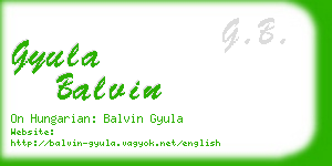 gyula balvin business card